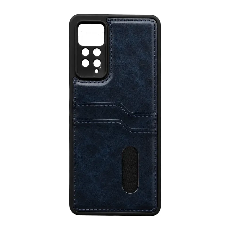 Redmi Note 12 Pro 4G Kılıf Sara Kartvizitli Deri Kılıf - Lacivert