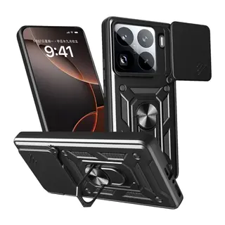 Mi 15 Pro Kılıf Pars Lens Yüzüklü Silikon - Siyah