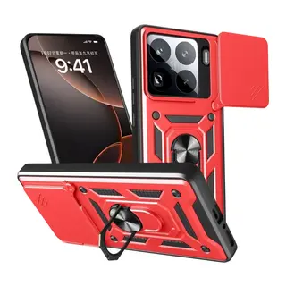 Mi 15 Pro Kılıf Pars Lens Yüzüklü Silikon - Kırmızı