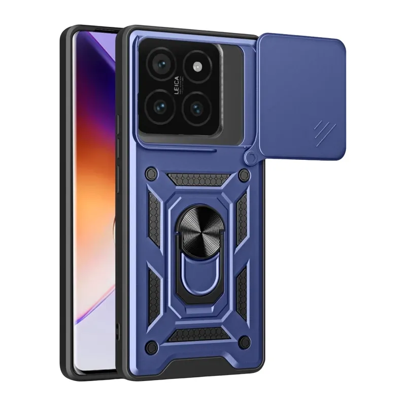 Mi 14T Pro Kılıf Pars Lens Yüzüklü Silikon - Lacivert