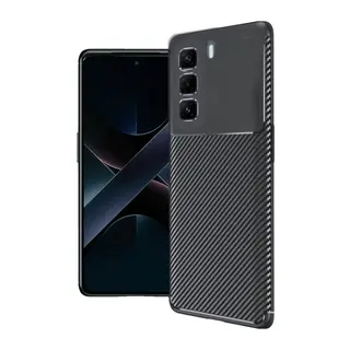 İnfinix Hot 50 4G Kılıf Auto Focus Karbon Kapak - Siyah