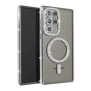 Samsung Galaxy S23 Ultra Joke Simli Magneticsafe Kılıf - Gümüş