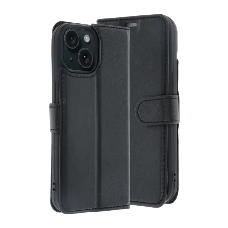 iPhone 15 Trend S Plus Kapaklı Kılıf - Siyah