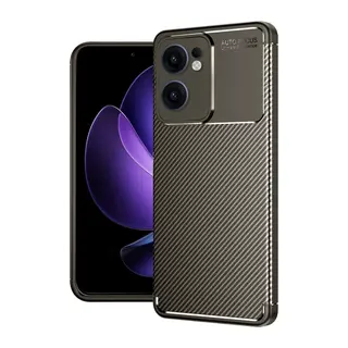 Reno 13F Kılıf Auto Focus Karbon Kapak - Kahverengi