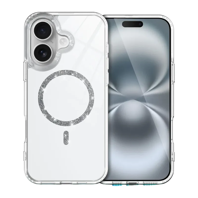 iPhone 16 Plus Live Diamond Magsafe Kapak - Şeffaf