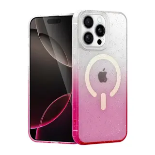 iPhone 15 Pro Pummel Shiny Magsafe Kapak - Pembe