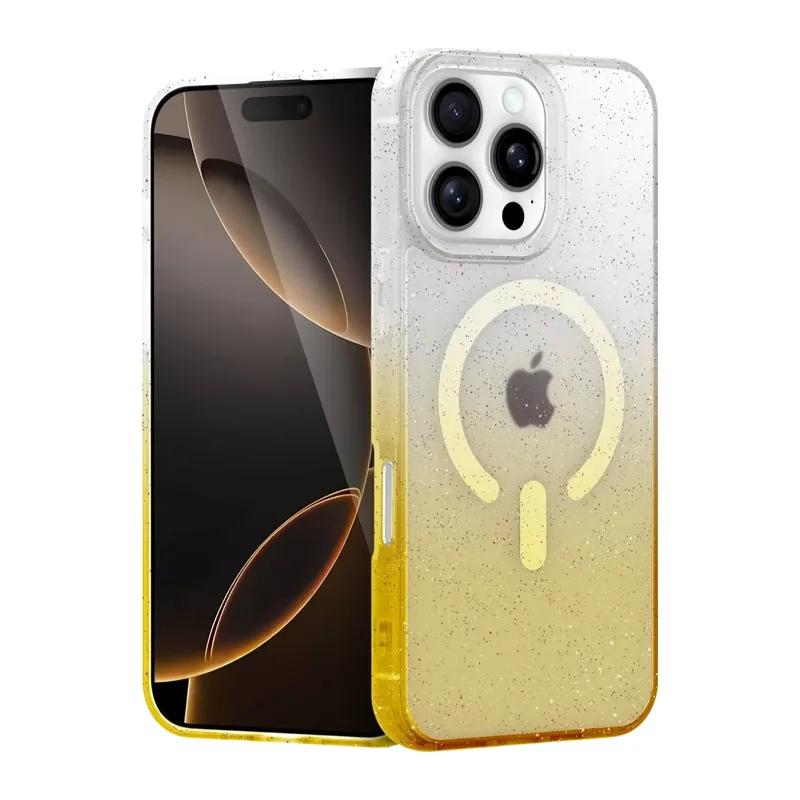 iPhone 16 Pro Pummel Shiny Magsafe Kapak - Gold