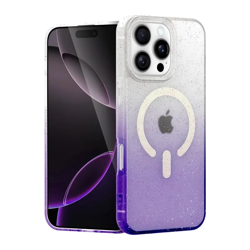 iPhone 16 Pro Max Pummel Shiny Magsafe Kapak - Mor