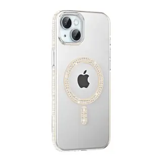 iPhone 14 Move Taşlı Magsafe Kapak - Pembe