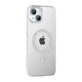 iPhone 14 Move Taşlı Magsafe Kapak - Natural Grey