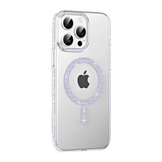 iPhone 14 Pro Max Move Taşlı Magsafe Kapak - Lila