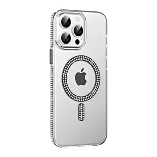 iPhone 15 Pro Move Taşlı Magsafe Kapak - Siyah