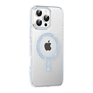iPhone 16 Pro Max Move Taşlı Magsafe Kapak - Mavi