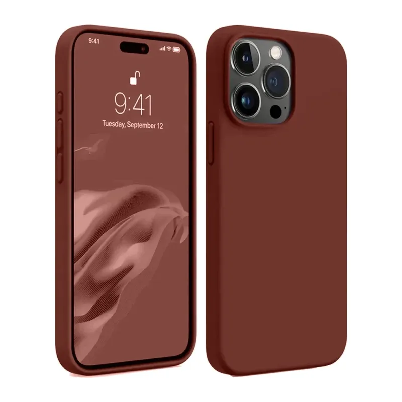 iPhone 15 Pro Max Kılıf First Silikon - Bordo