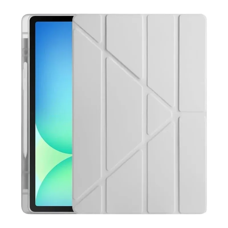 iPad Air 13 (2024) Kılıf Kalemlikli Mars Tablet Kılıfı - Gri