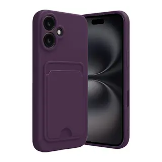 iPhone 16 Kılıf Kelvin Kartvizitli Silikon - Derin Mor