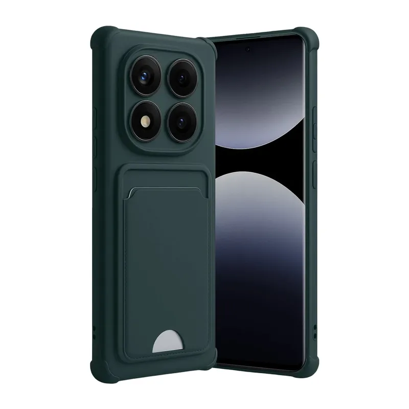 Redmi Note 14 Pro 5G Kelvin Kartvizitli Silikon - Koyu Yeşil