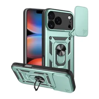 iPhone 17 Pro Max Pars Lens Yüzüklü Silikon - Yeşil