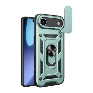 iPhone 17 Air Pars Lens Yüzüklü Silikon - Yeşil