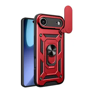 iPhone 17 Air Pars Lens Yüzüklü Silikon - Kırmızı