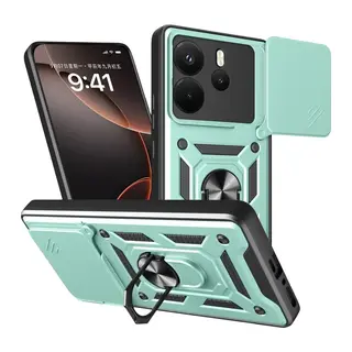 Redmi Note 14 4G Pars Lens Yüzüklü Silikon - Yeşil