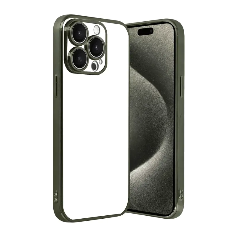 iPhone 15 Pro Max Lensli Silikon - Yeşil