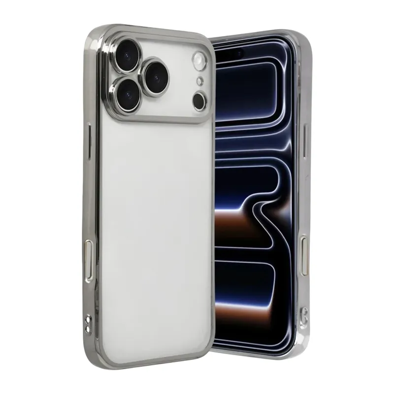 iPhone 17 Pro Lensli Silikon - Gümüş