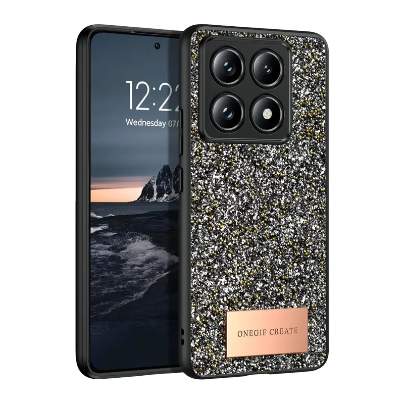 Mi 14T Pro Bright Simli Kapak - Gümüş