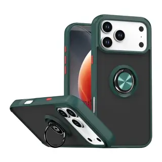 iPhone 17 Pro Max Montreal Yüzüklü Silikon Kapak - Yeşil