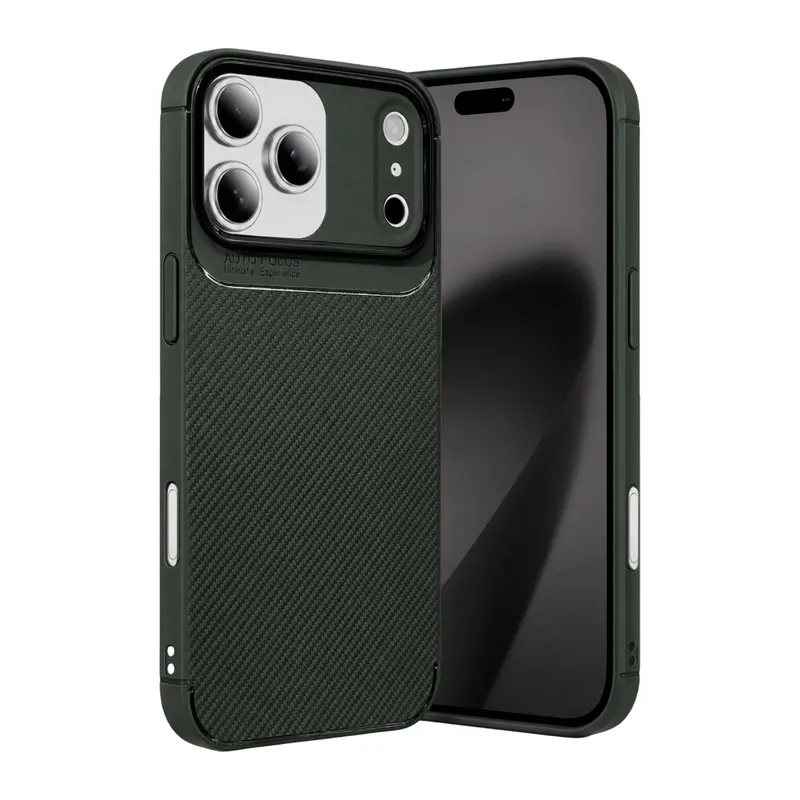 iPhone 17 Pro Auto Focus Karbon Kapak - Koyu Yeşil