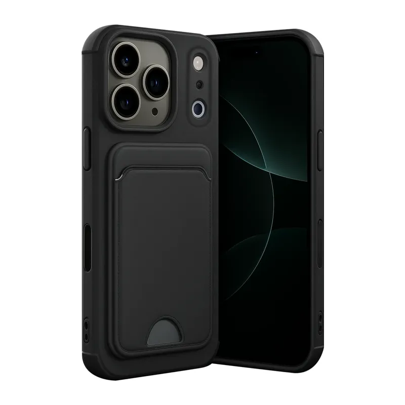 iPhone 17 Pro Max Kelvin Kartvizitli Silikon - Siyah