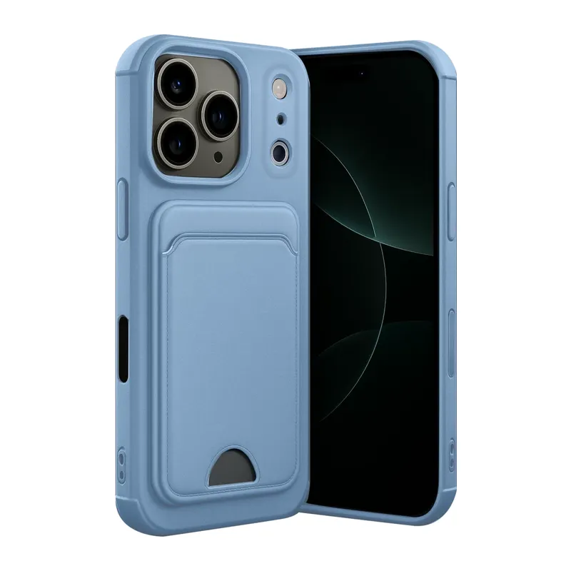 iPhone 17 Pro Max Kelvin Kartvizitli Silikon - Mavi
