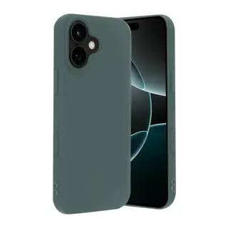 iPhone 17 Nano içi Kadife Silikon - Koyu Yeşil