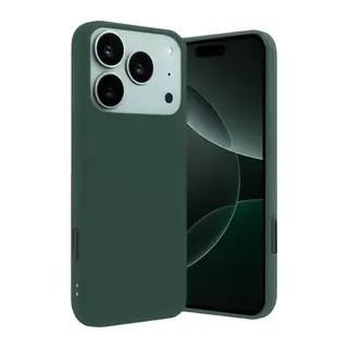 iPhone 17 Pro Nano içi Kadife Silikon - Koyu Yeşil