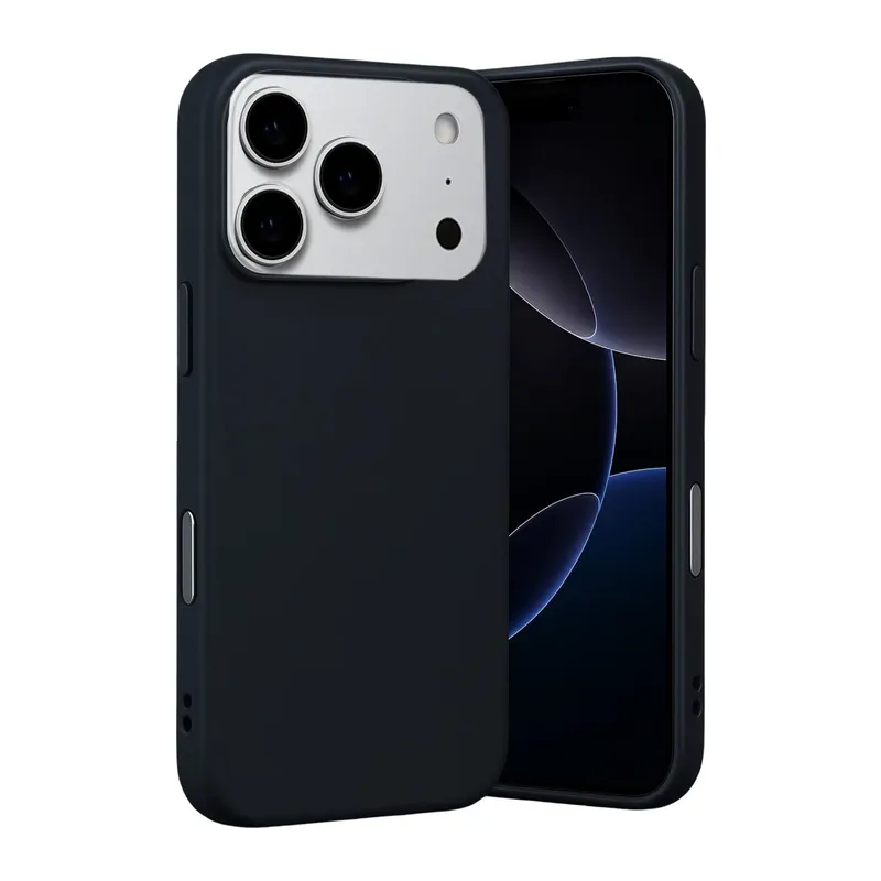 iPhone 17 Pro Max Nano içi Kadife Silikon - Siyah