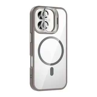 iPhone 16 Plus Remim Lensli Magsafe Standlı Kapak - Titan Gri