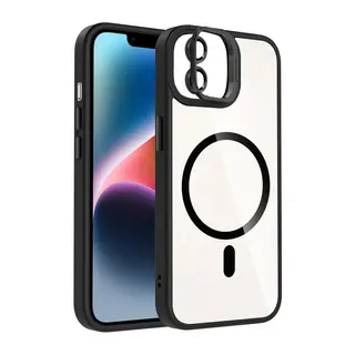 iPhone 11 Remim Lensli Magsafe Standlı Kapak - Siyah