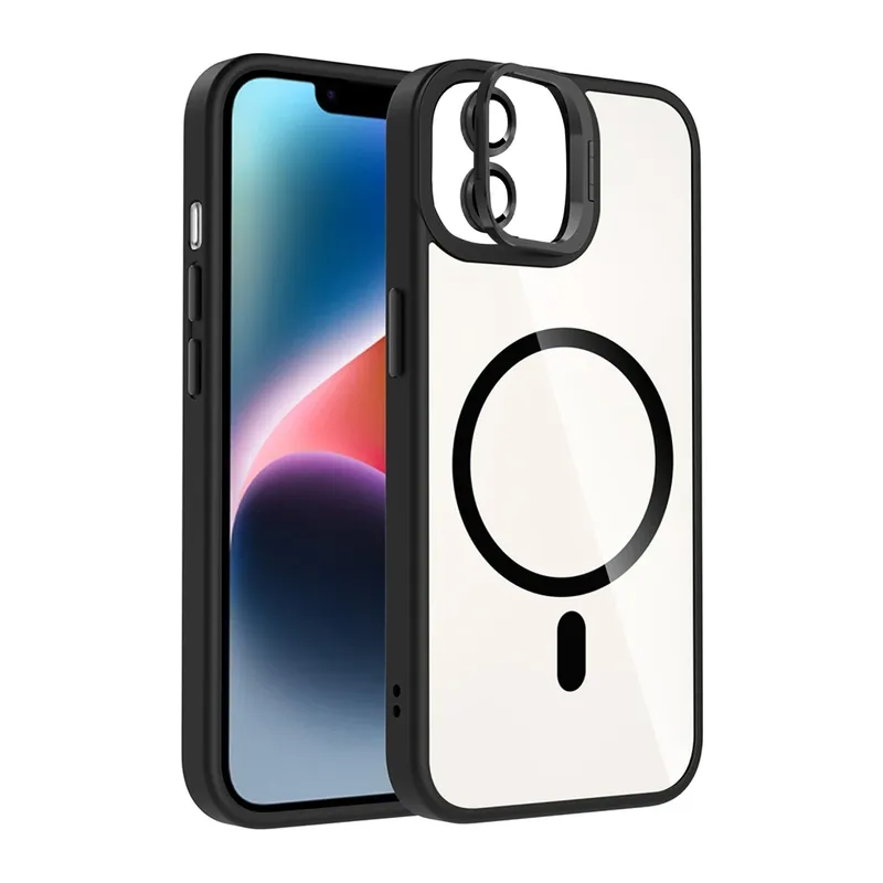 iPhone 11 Remim Lensli Magsafe Standlı Kapak - Siyah