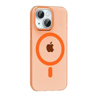 iPhone 14 PC Blank Magsafe Kapak - Turuncu