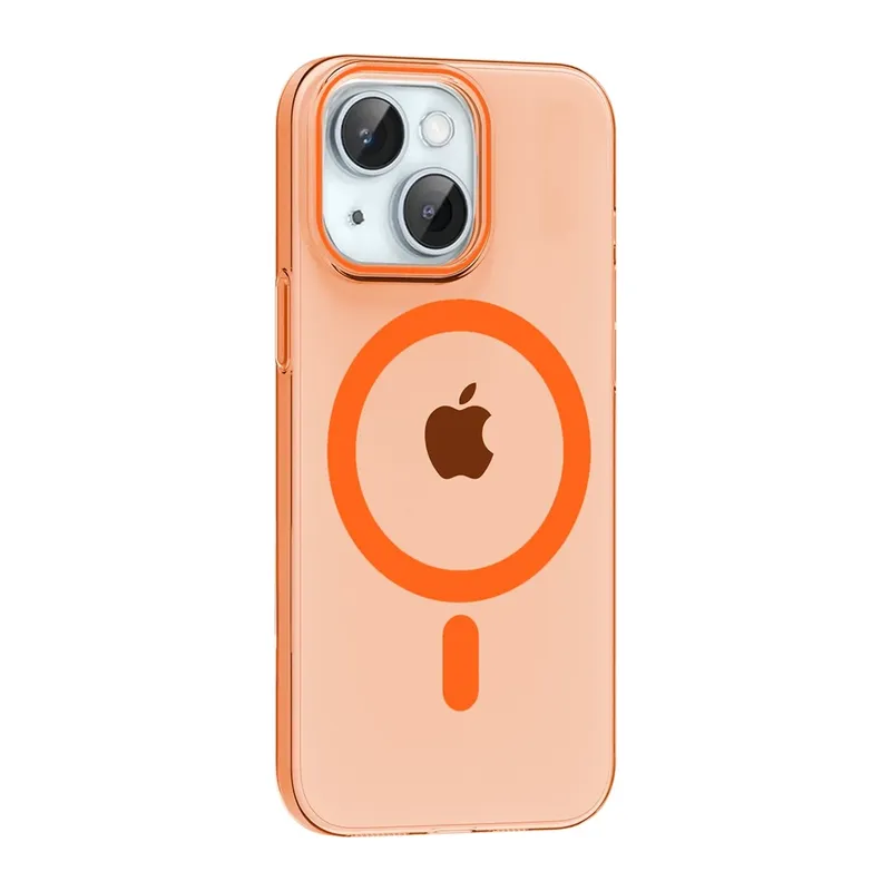 iPhone 14 PC Blank Magsafe Kapak - Turuncu