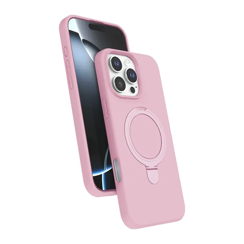 iPhone 16 Pro Regal Magsafe Standlı Kapak - Açık Pembe