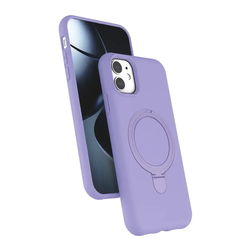 iPhone 11 Regal Magsafe Standlı Kapak - Lila