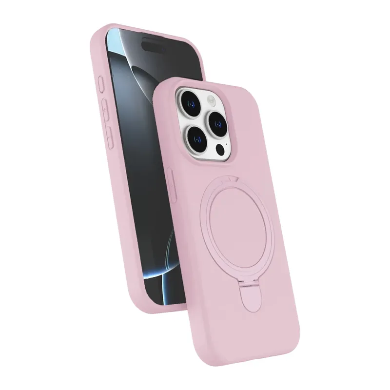 iPhone 15 Pro Max Regal Magsafe Standlı Kapak - Açık Pembe