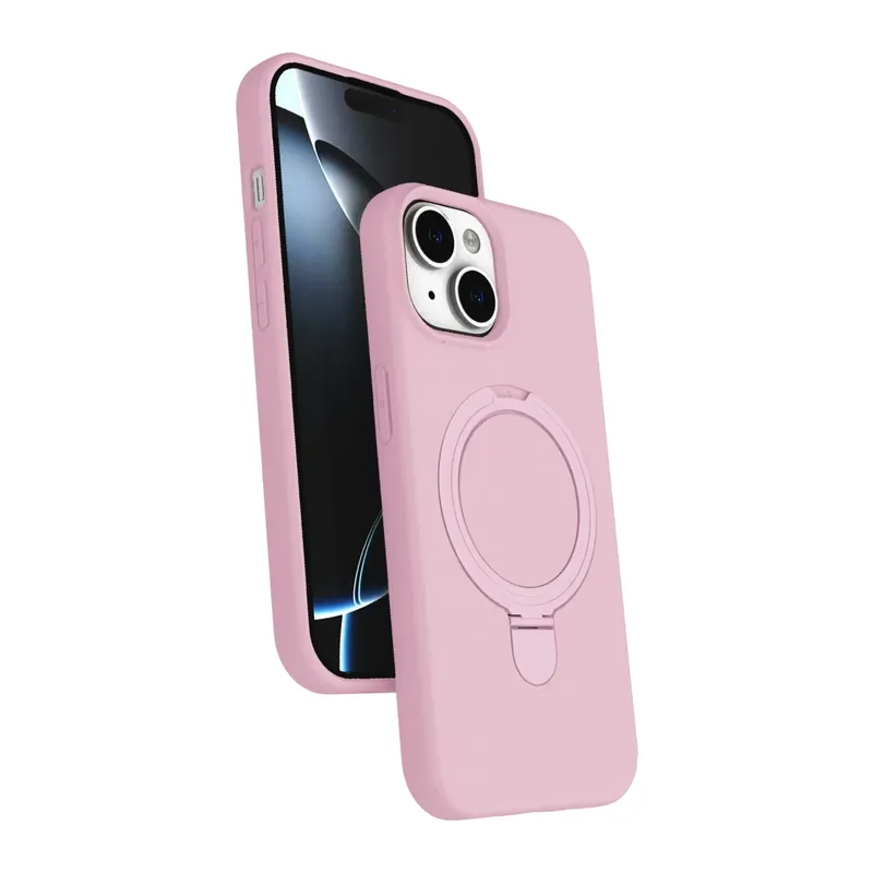 iPhone 15 Plus Regal Magsafe Standlı Kapak - Açık Pembe