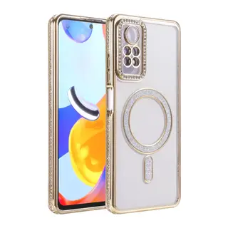 Redmi Note 12 Pro 4G Joke Simli Magneticsafe Kılıf - Gold