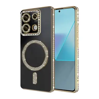 Redmi Note 13 Pro 4G Joke Simli Magneticsafe Kılıf - Gold