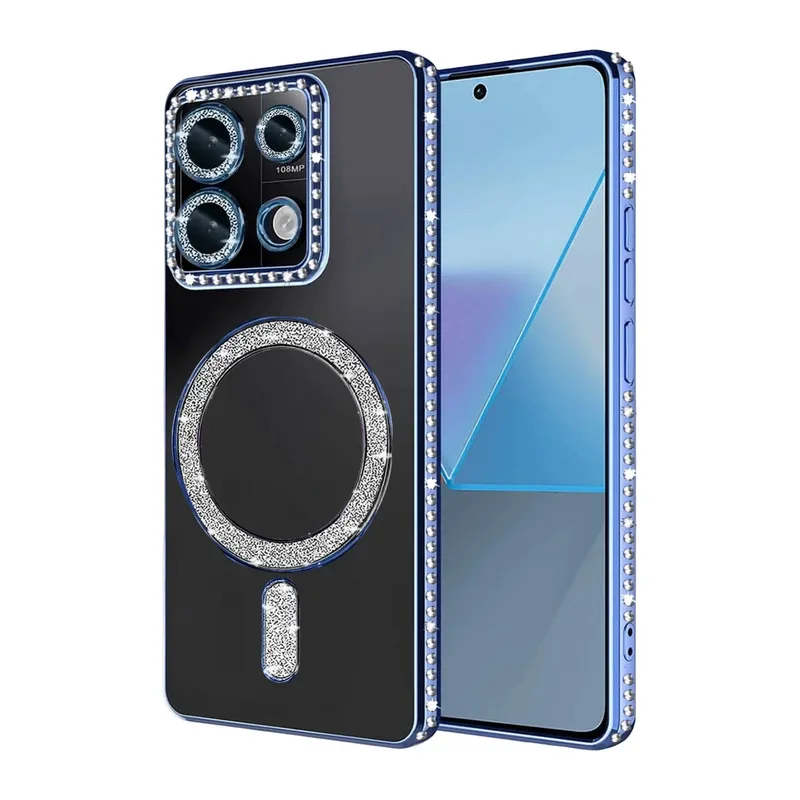 Redmi Note 13 Pro 4G Joke Simli Magneticsafe Kılıf - Mavi