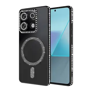 Redmi Note 13 Pro 4G Joke Simli Magneticsafe Kılıf - Siyah