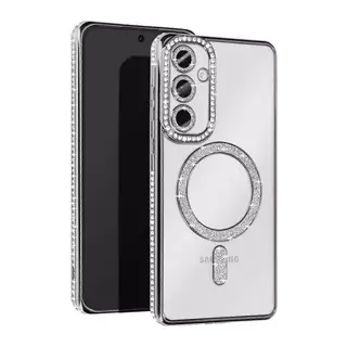 Samsung Galaxy A56 Joke Simli Magneticsafe Kılıf - Gümüş