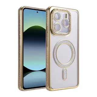 Redmi Note 14 4G Joke Simli Magneticsafe Kılıf - Gold